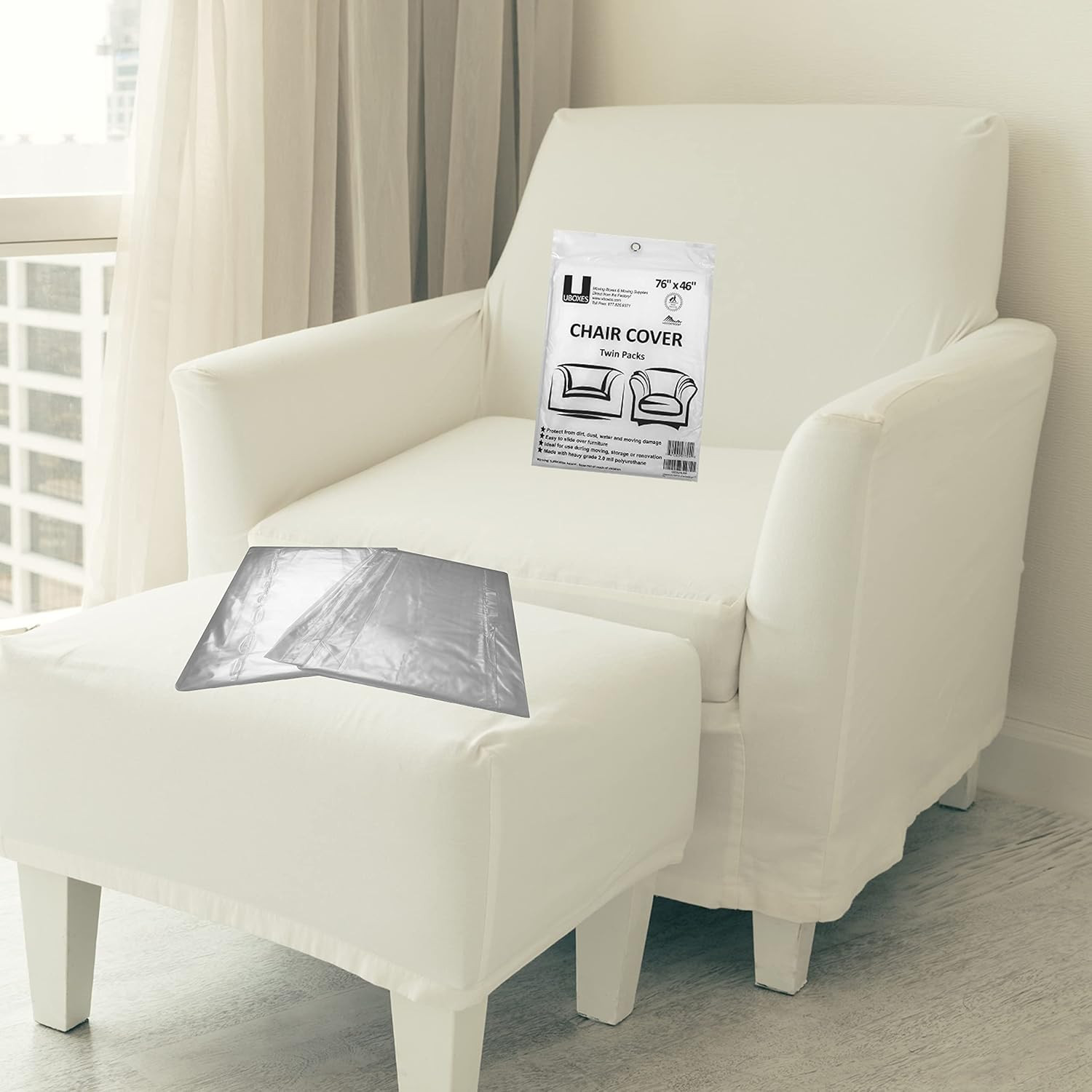 (72X46) Chair Covers 2 MIL Heavy Duty Polyethylene to Protect Items from Dust Di