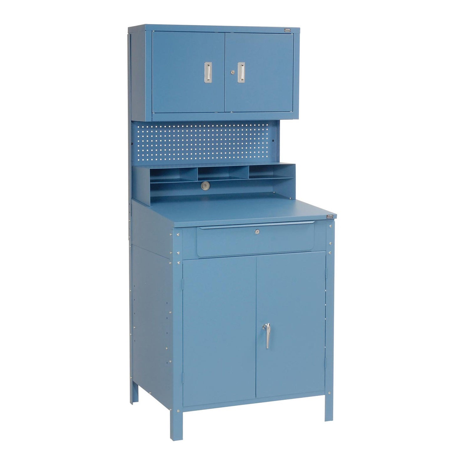 Shop Desk w/Lower Cabinet Pigeonhole Compartments w/Upper Cabinet 34-1/2"W x