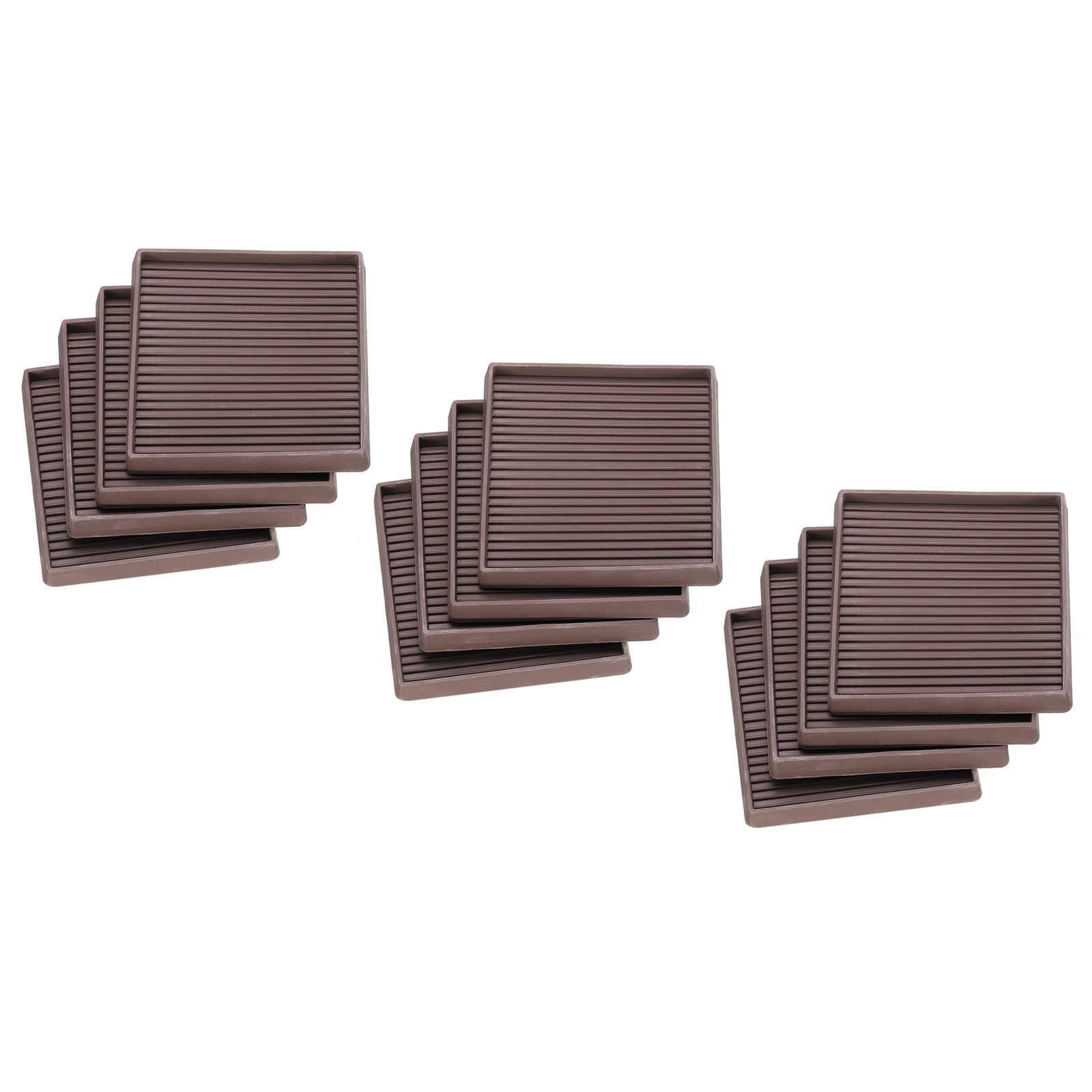 Furniture Pads, 12Pcs 4'' x 4'' - Square  Chair Leg Floor Protectors (Brown)