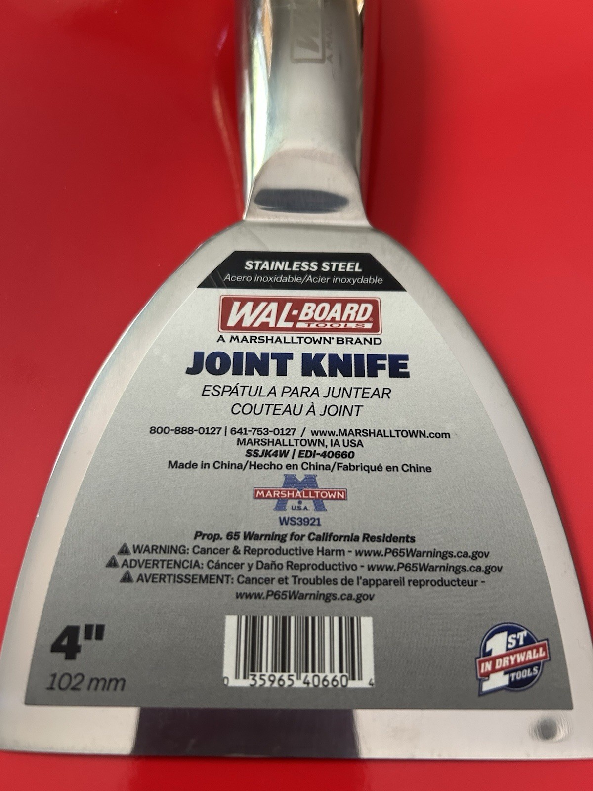 Wal-Board Tools 4 in. Hammer-End Joint Knife