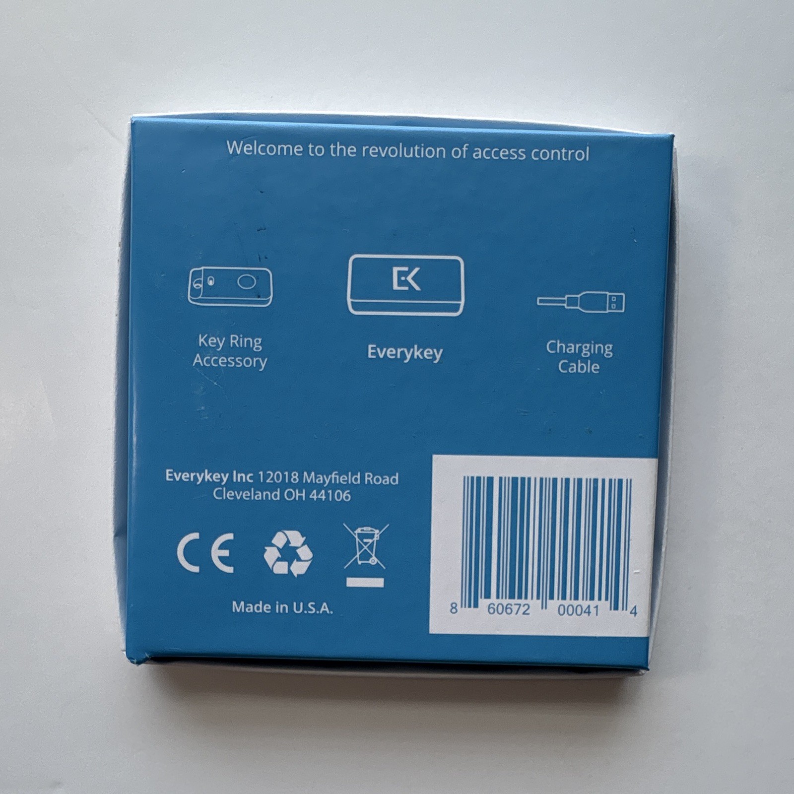 Everykey Password Manager Access Control Device Kit w/ Charging Cable & Key Ring
