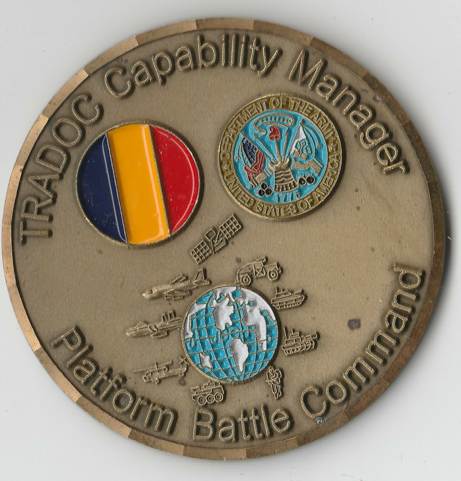TRADOC CAPABILITY MANAGER PLATFORM BATTLE Challenge Coin 2.25 "DIA BX8