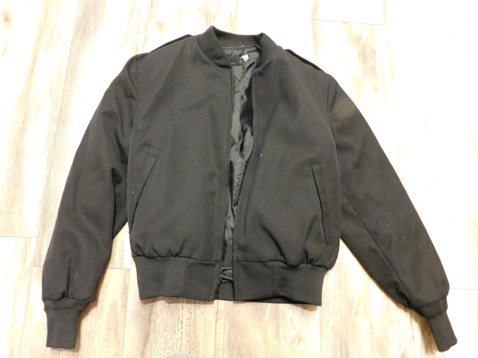 US MILITARY WOMAN'S BLACK WINDBREAKER OFFICER JACKET W/ LINER SIZE 14P