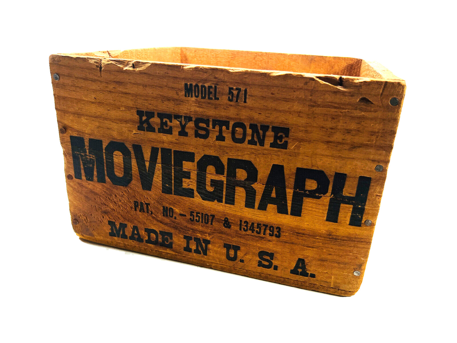 Antique Keystone Moviegraph Shipping Advertising Projector Wood Crate