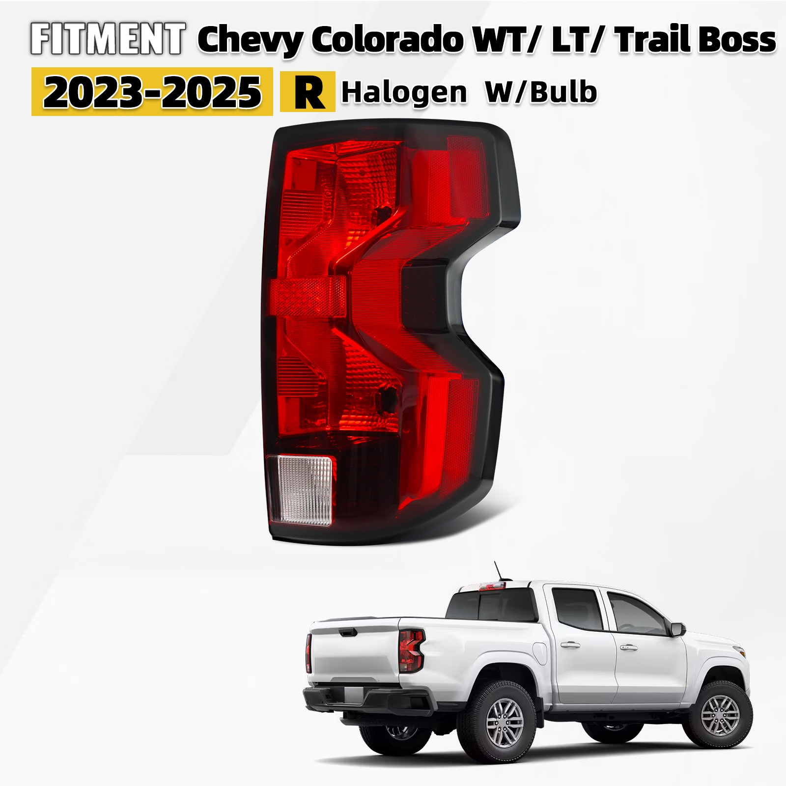 For 2023-2026 Chevy Colorado WT/ LT/ Trail Boss Halogen Tail Light W/Bulb Right
