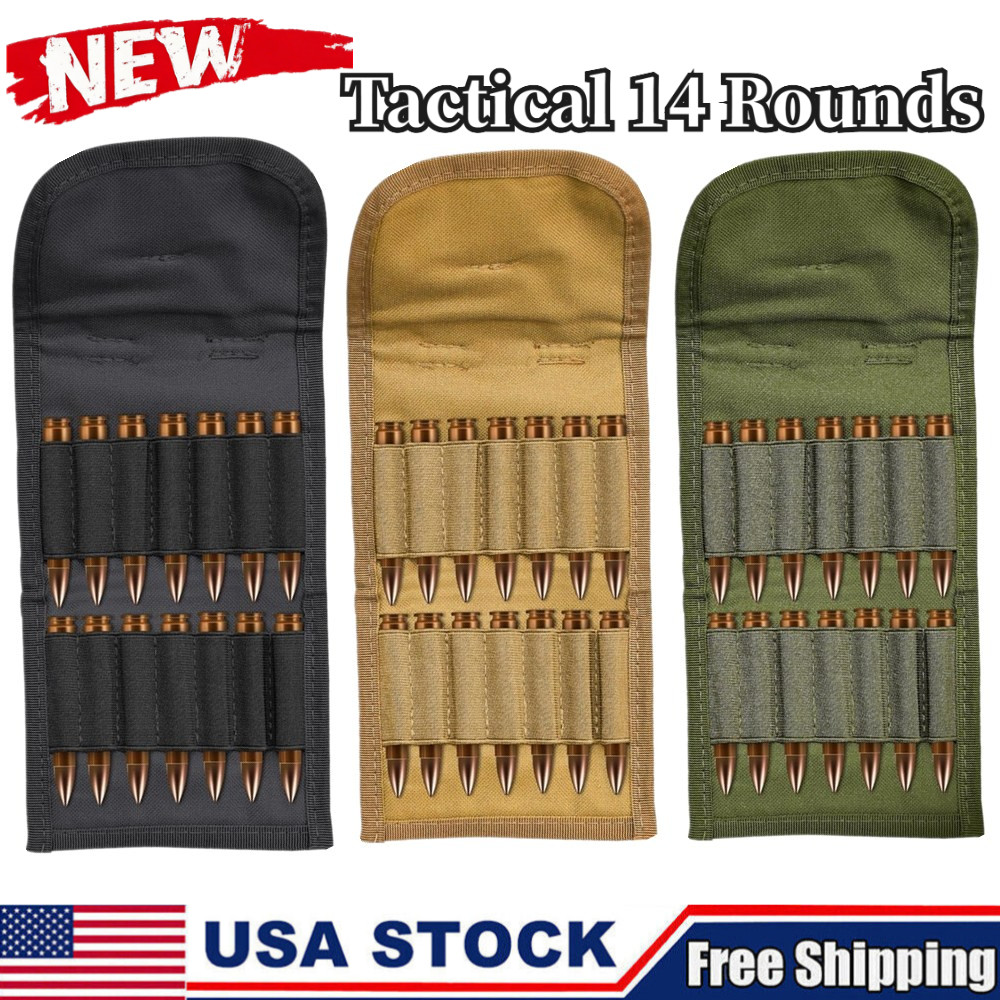 Molle 14 Round Rifle Ammo Bag Rifle Magazine Pouch Rifle Shell Cartridge Carrier