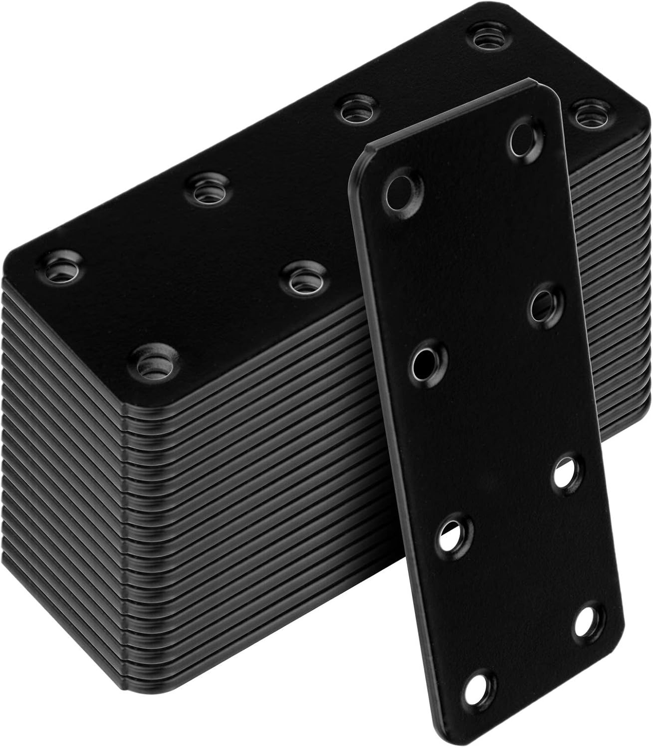 20 PCS 4 X 1-1/2" Black Mending Plates, Straight Connector for Wood, Carbon Stee