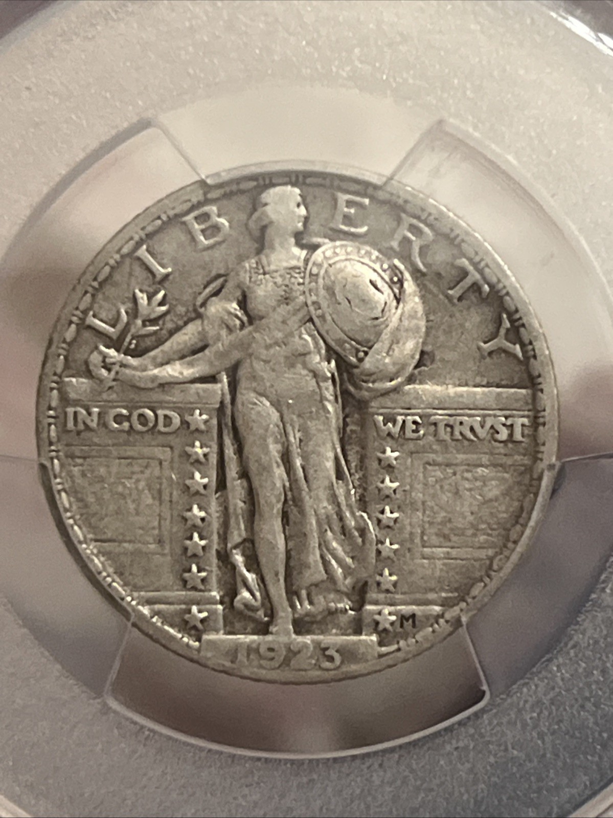 1923 standing Liberty quarter PCGS VF 30