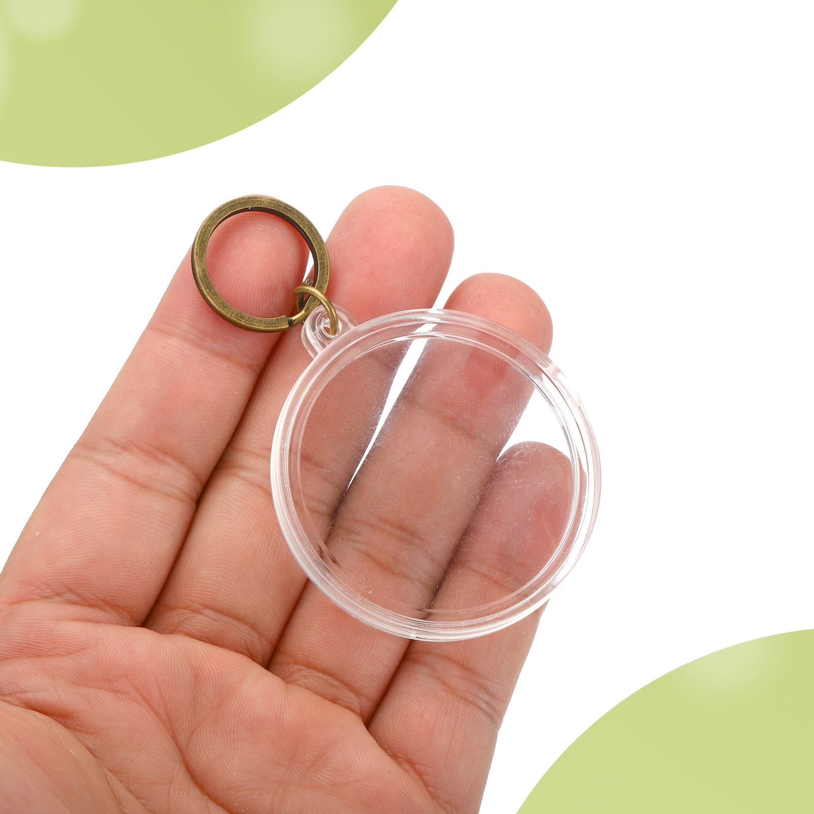 Plastic Coin Holder Keychain, 2Pcs Coin Case with Key Ring, Bronze