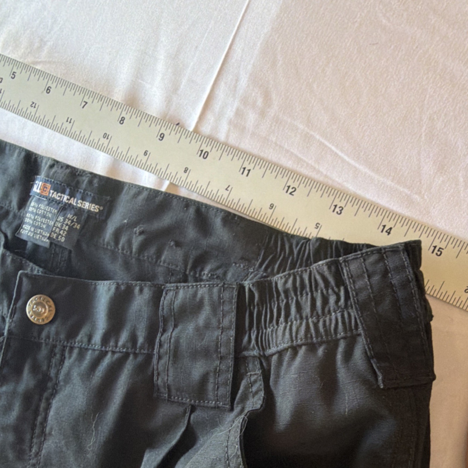 5.11 Tactical Black Solid Cargo Pants Polyester Cotton Size 34/34