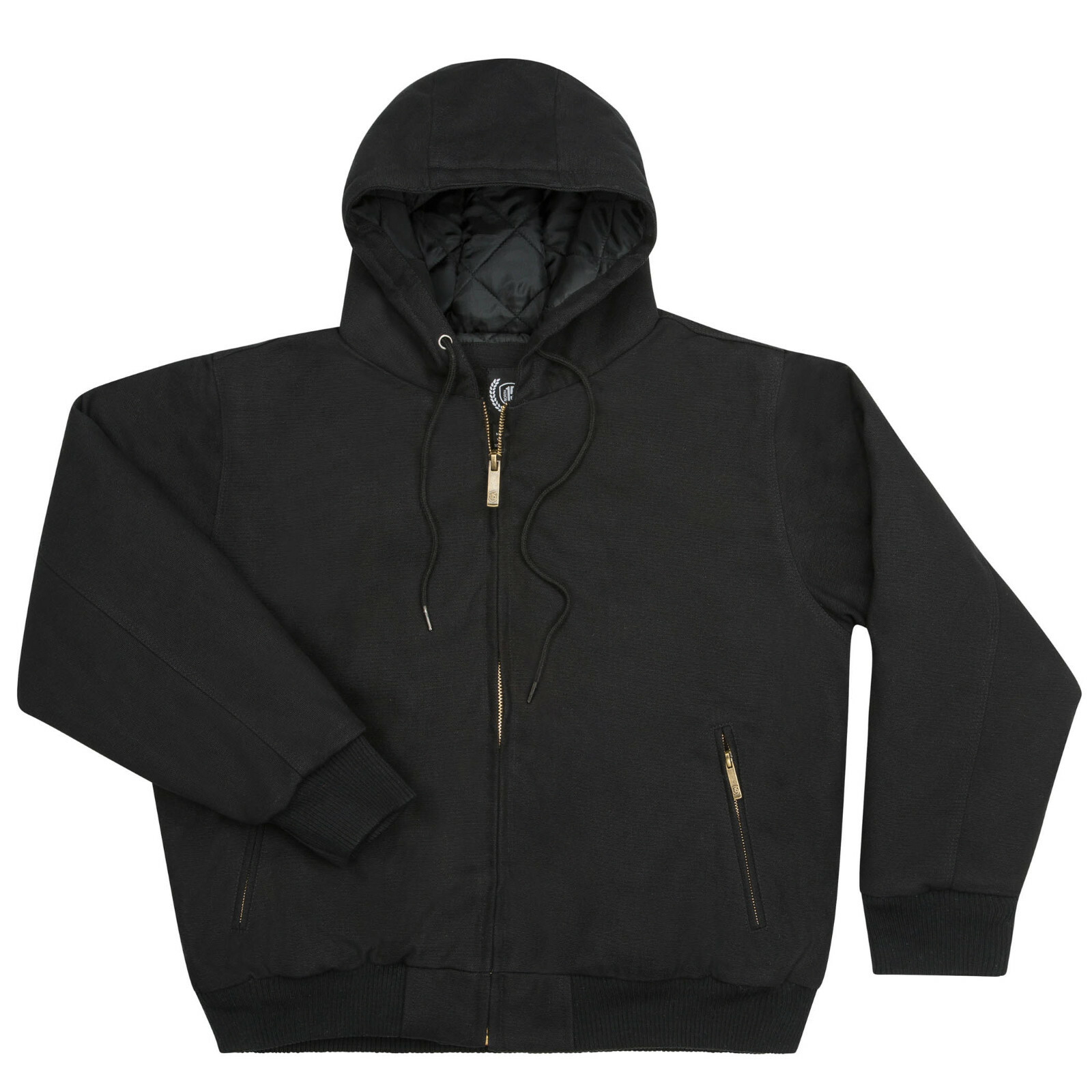 Men's Hooded Canvas Work Jacket Zipper Front NWT