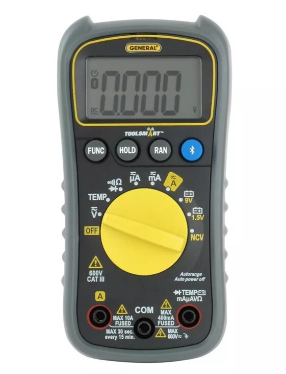 General Tools TS04 Bluetooth Connected Digital Multimeter, Auto-Ranging