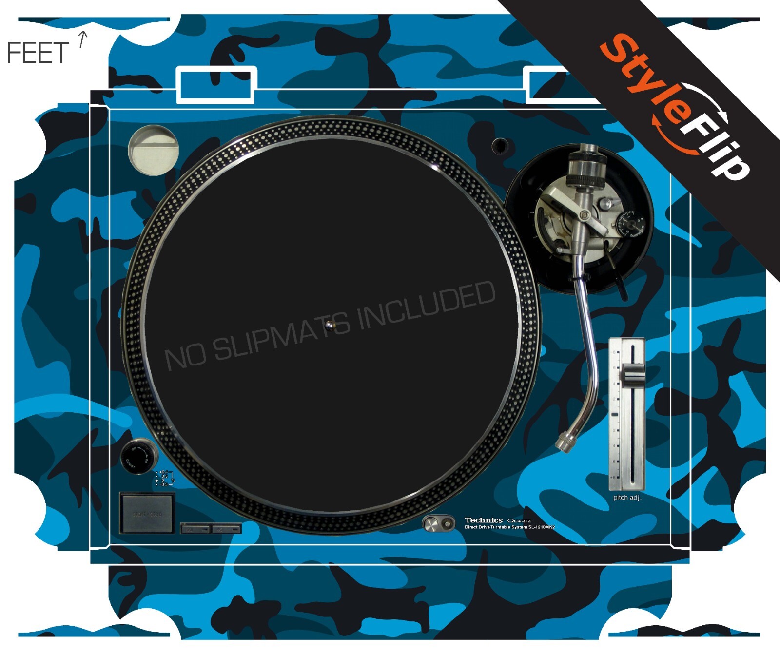 Technics SL-1210 MK2 Skin | Blue Camo | Protective Decal | StyleFlip Skins