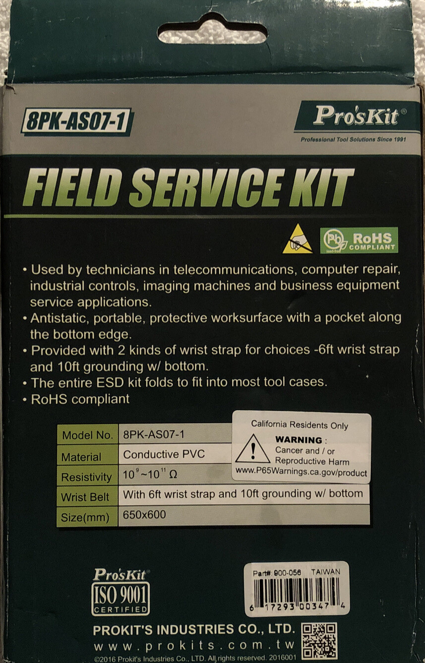 Pro's Kit Field Service ESD Protection Kit Eclipse 900-056 New In Box