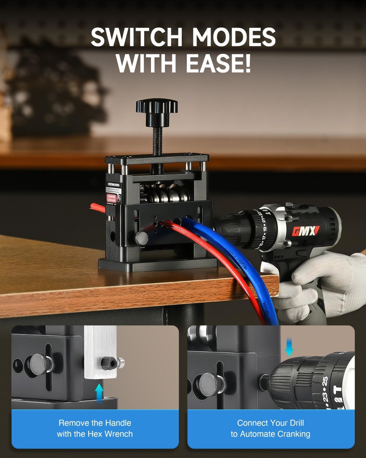 Manual Wire Stripping Machine - Drill Powered Cable Stripper Tool, 6 Channels, 5