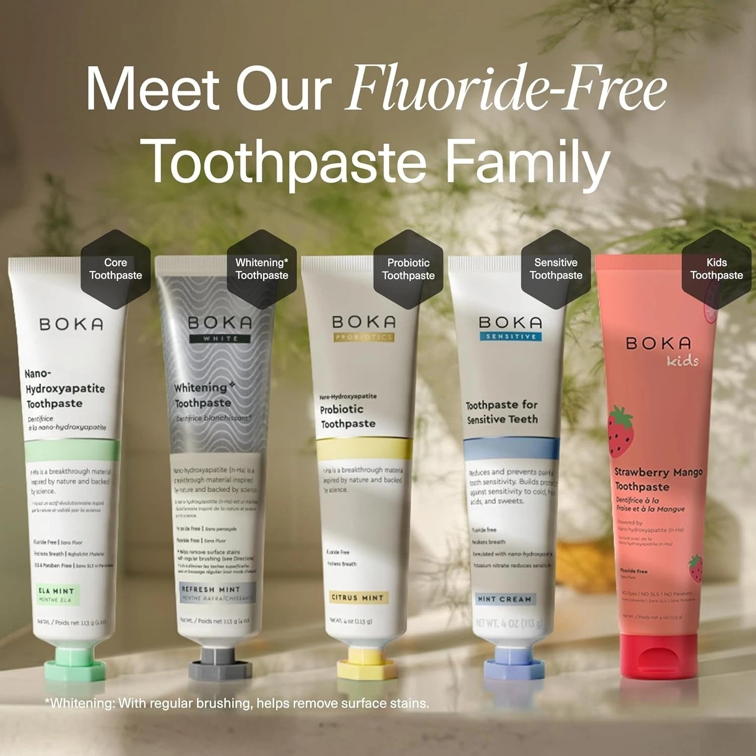 Boka Fluoride Free Toothpaste - Nano Hydroxyapatite, Remineralizing, Sensitive T