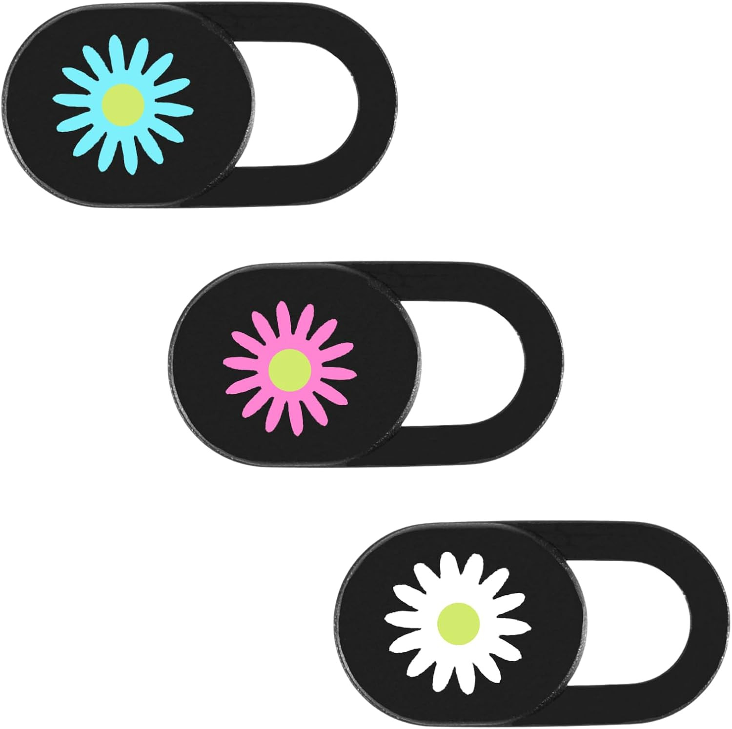 3 Pcs Cute Laptop Webcam Cover Slide Flower Privacy Protector for PC Phone