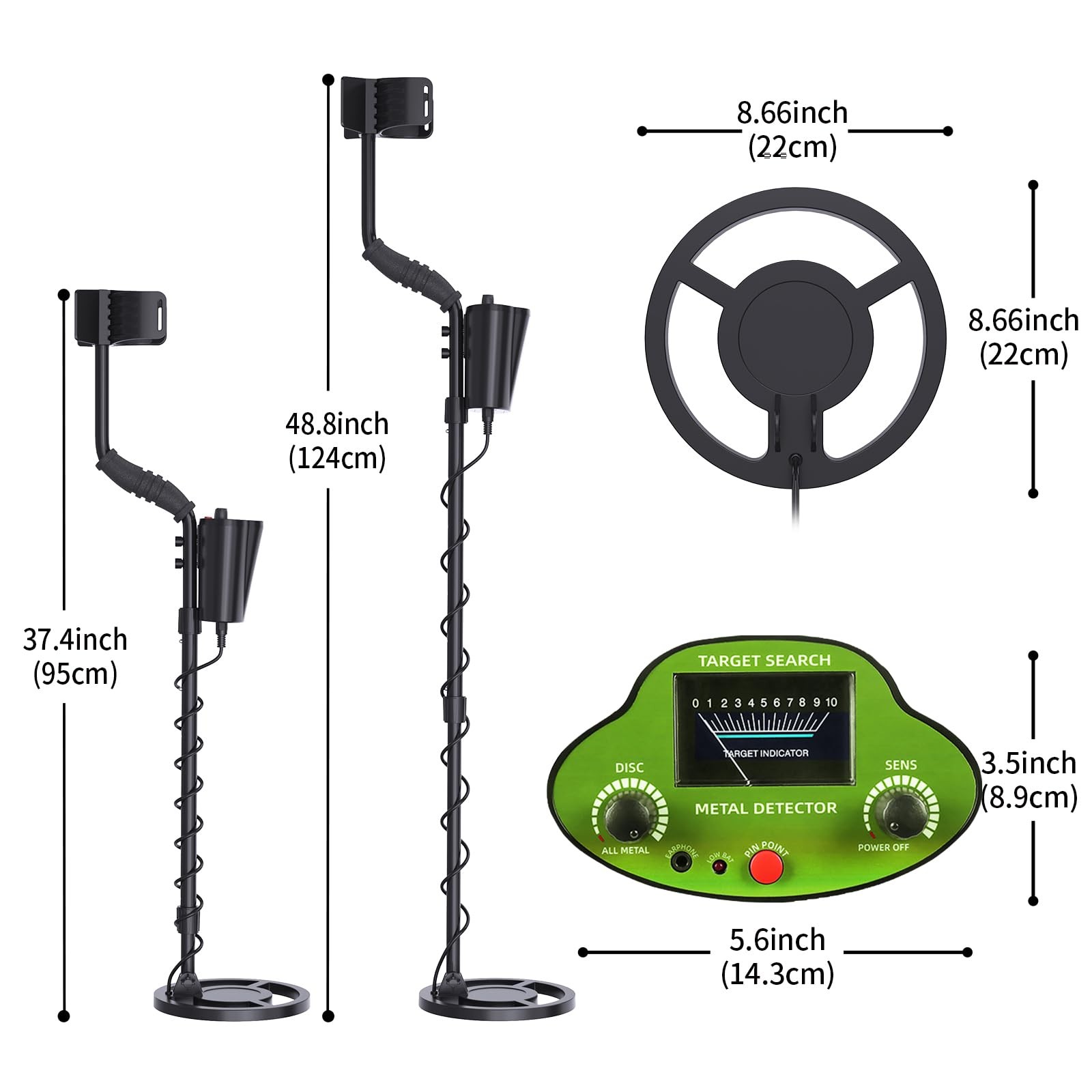 Cyphyja Metal Detector for Adults/Kids, Professional Entry Metal Gold Detecto...
