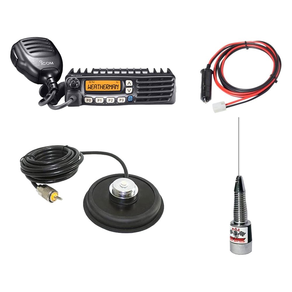 PCI Race Radios 1535 Chase Icom F5021 Mobile Radio w Magnetic Coax