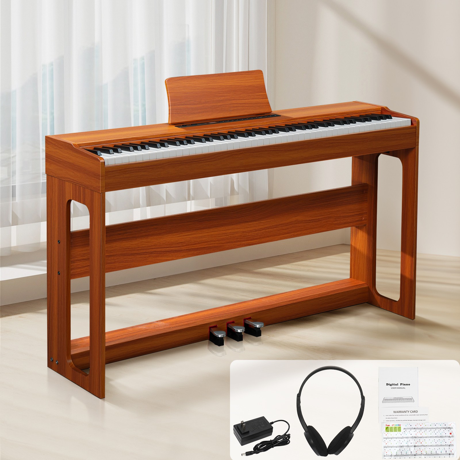 Glarry 88 Key Digital Home Piano for Beginner,Full Size Keyboard Bluetooth
