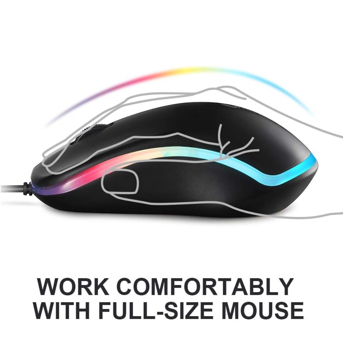 COOLERPLUS FC112 USB Optical Wired Computer Mouse with Easy Click for Office ...