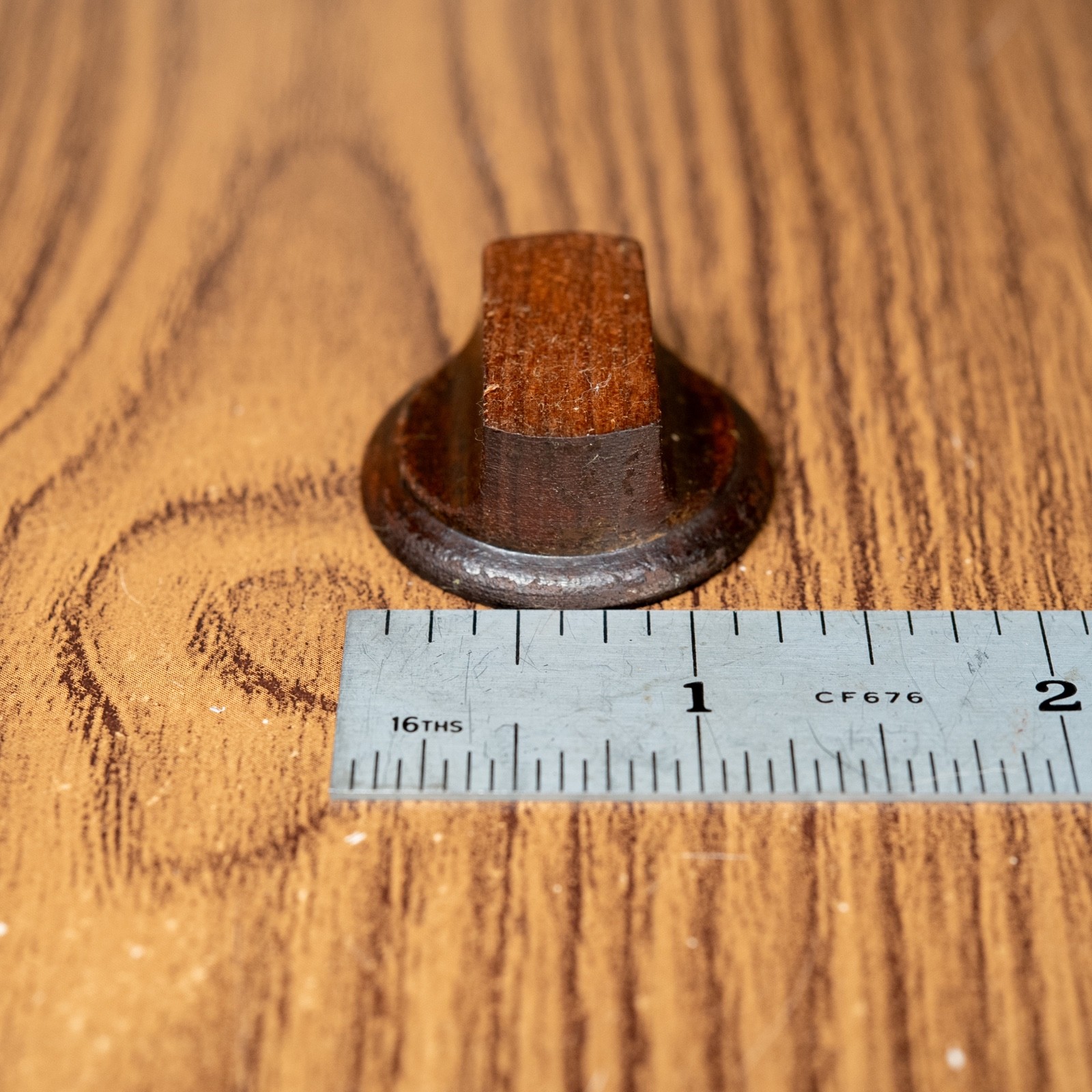Vintage Radio Knob Deco 1930s-40s Hardwood 1pc 1/4" D Shaft