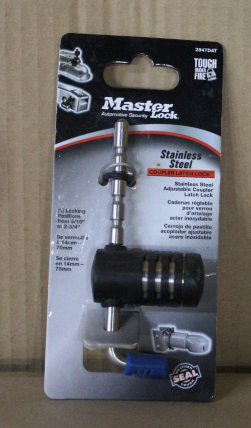 MASTERLOCK 2847DAT STAINLESS STEEL COUPLER LATCH LOCK