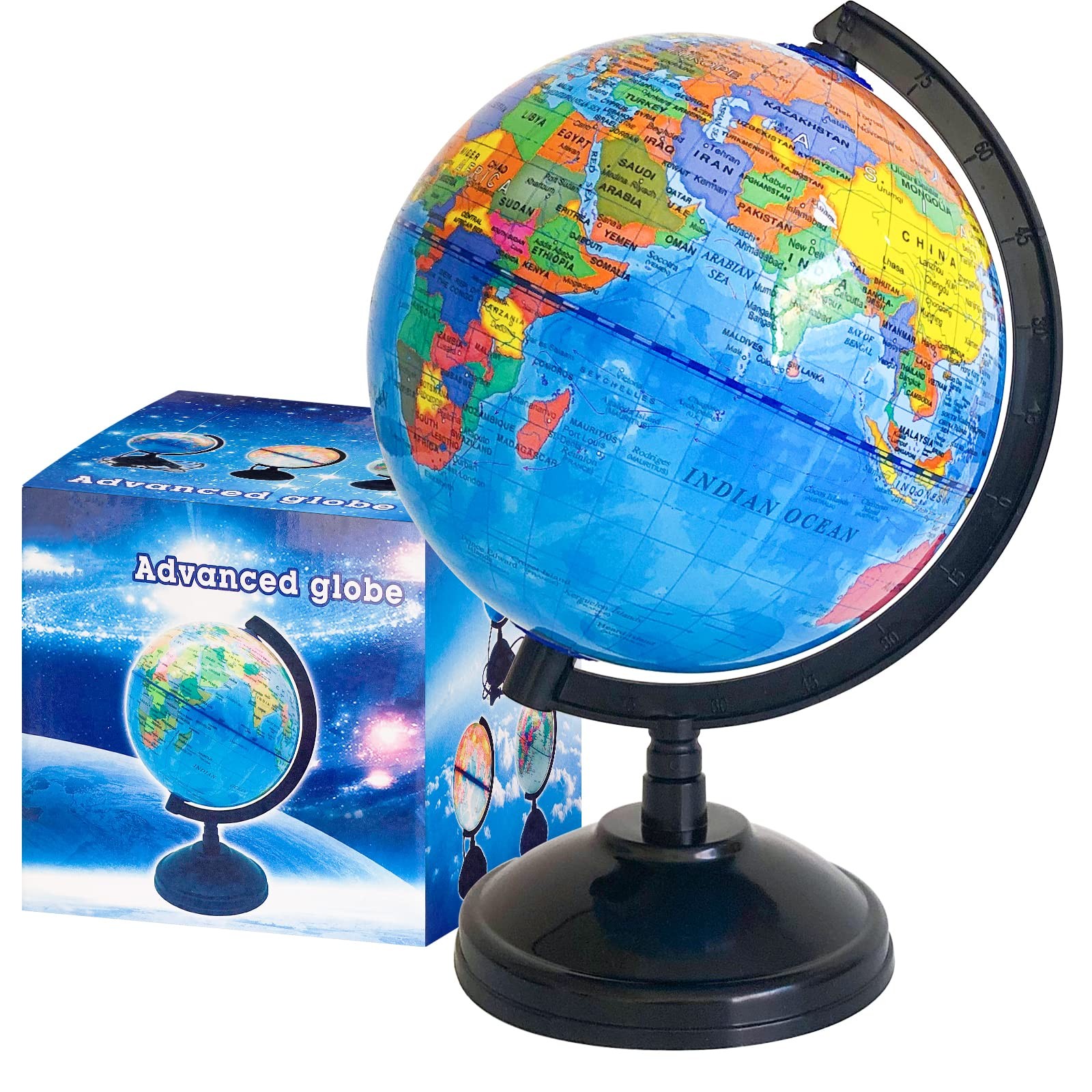 WORLD GLOBE EARTH Map Rotating Geography Ocean Classroom Learning Desktop 6