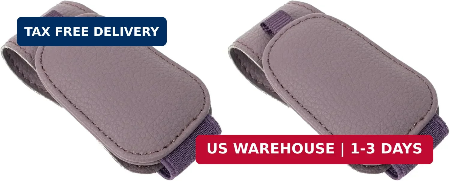 Yuoyar 2 Packs Magnetic Sunglass Holder for Car Visor (Purple) | Magnetic Interi