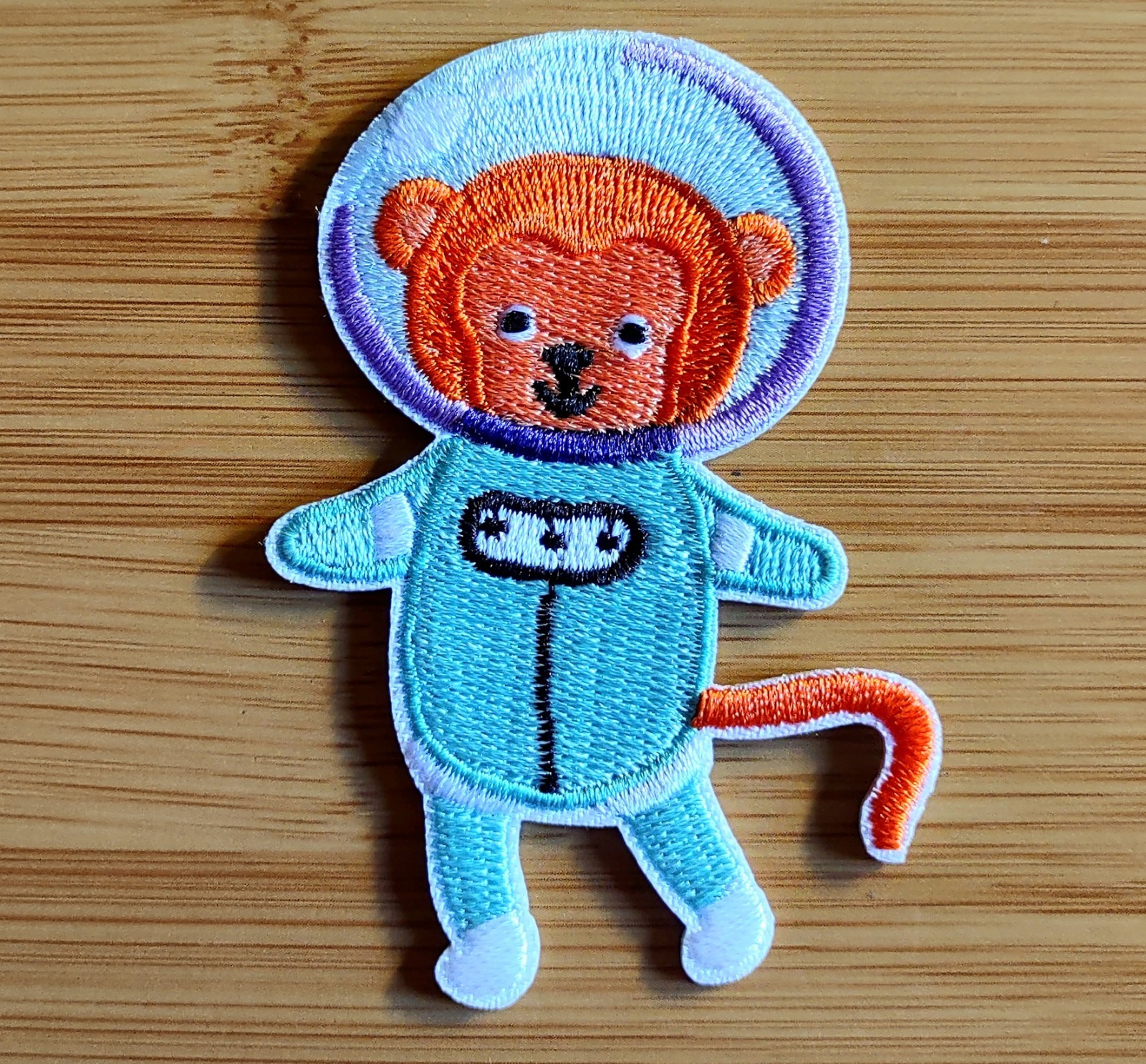 Adorable Monkey Embroidered Self Adhesive Patch Sticker Cute Space Astronaut