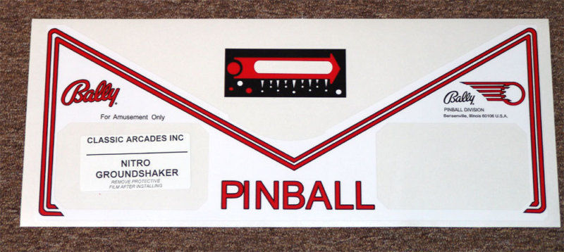NITRO GROUNDSHAKER Pinball Apron Decal Set