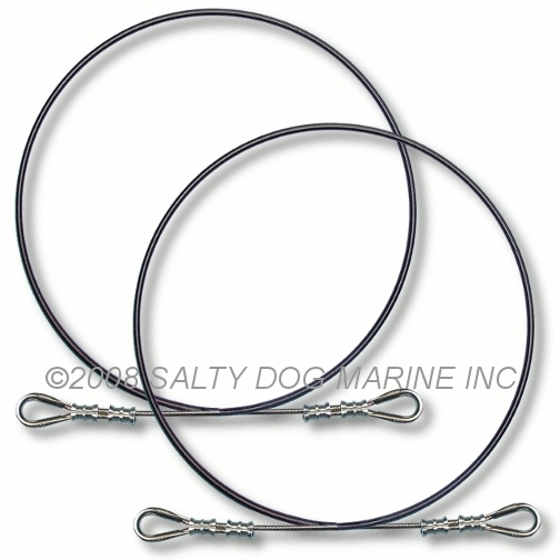 HOBIE CAT 16 BRIDLE WIRES BLACK (2) 1971 to 2008 - NEW ( #2-459412 )