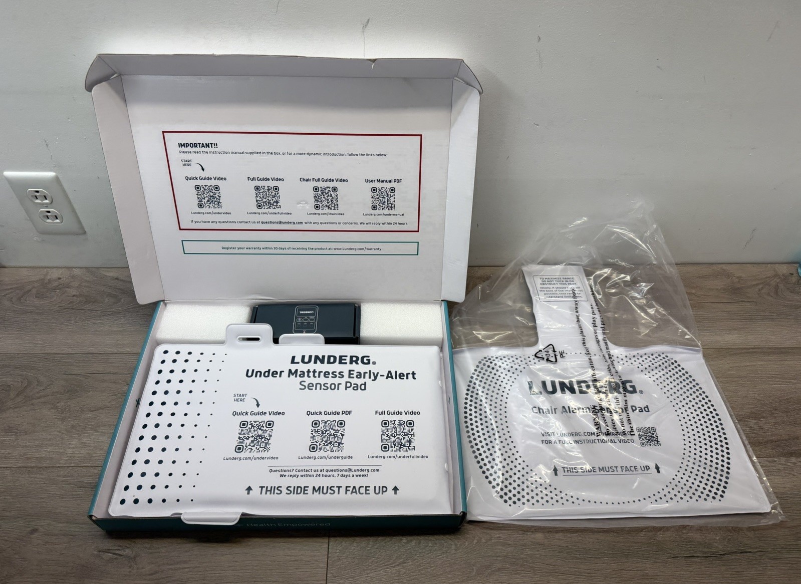 Lunderg Under Mattress Bed & Chair Alarm Pad Wireless Alert & Monitor System