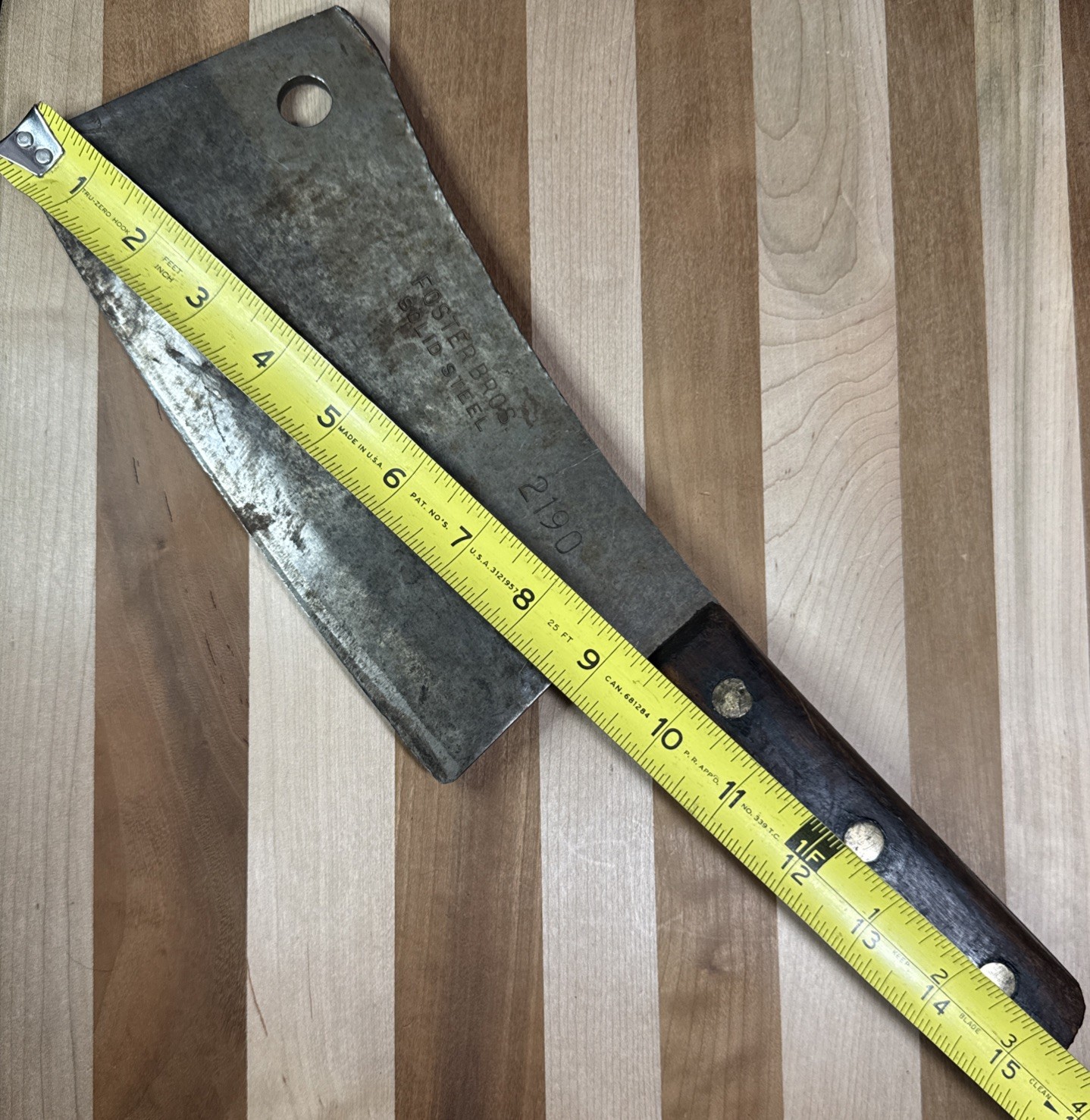 Foster Bros Vintage Solid Steel 2190 Meat Cleaver