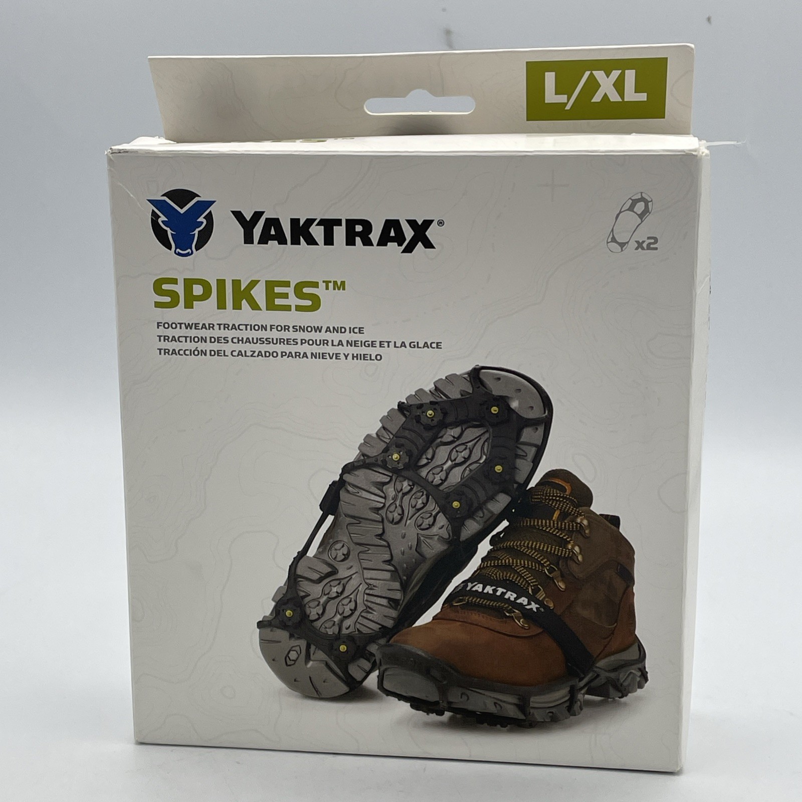 Yaktrax Spikes Footwear Traction for Snow & Ice L/XL 1 Pair 08541 Damaged Box