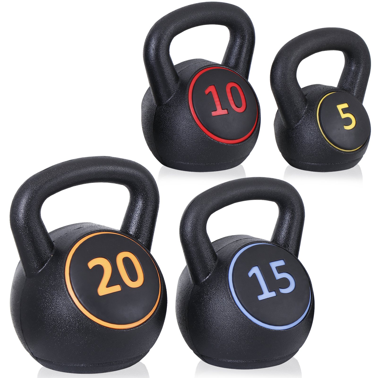 4 Piece Kettlebell Sets Strength Training Kettlebell Wide-Grip Weight Set