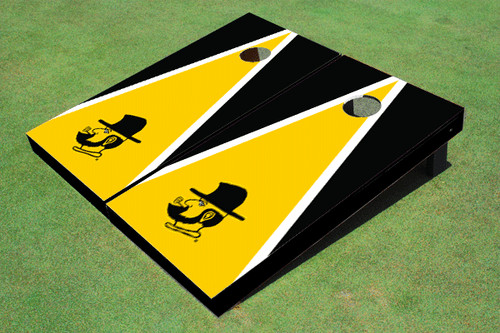 Appalachian State University "Yosef" Yellow And Black Matching Triangle Cornhole