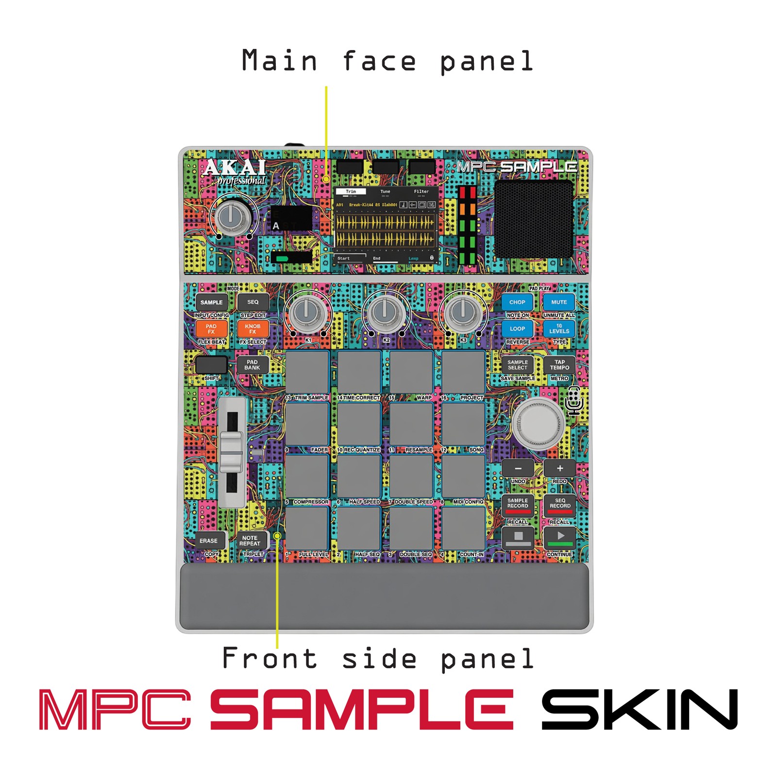 Akai MPC Sample Skin / neon tangle fiesta