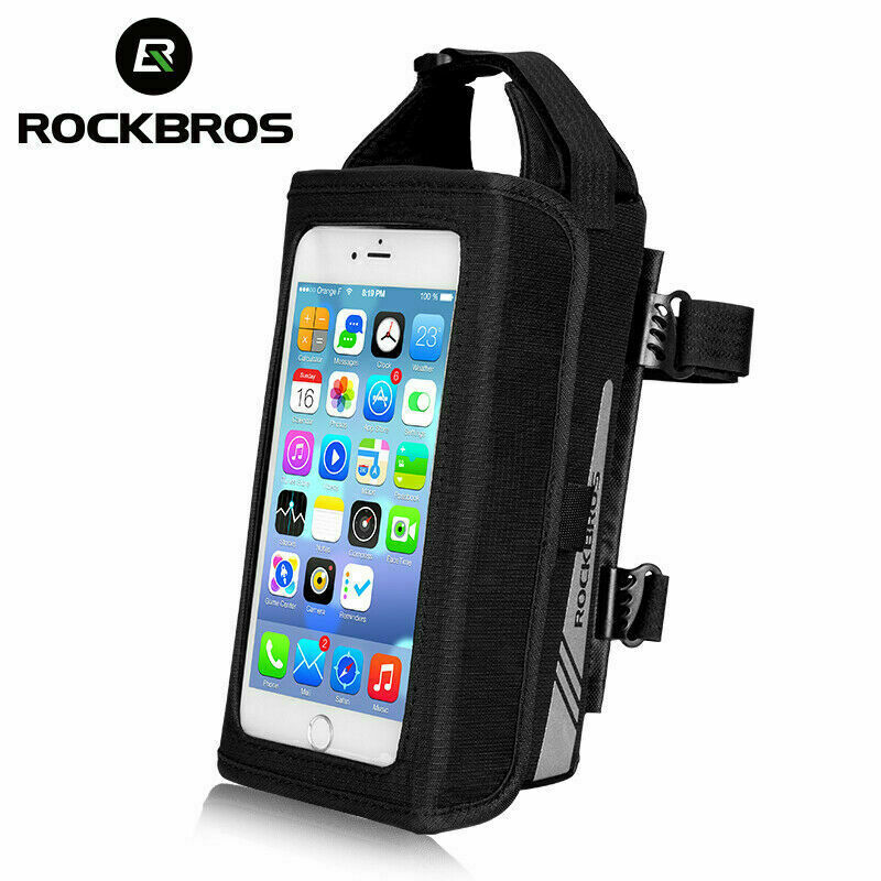 ROCKBROS Magnetic Bike Front Tube Bicycle Frame Bag Black 6.2 Inch Touch Screen