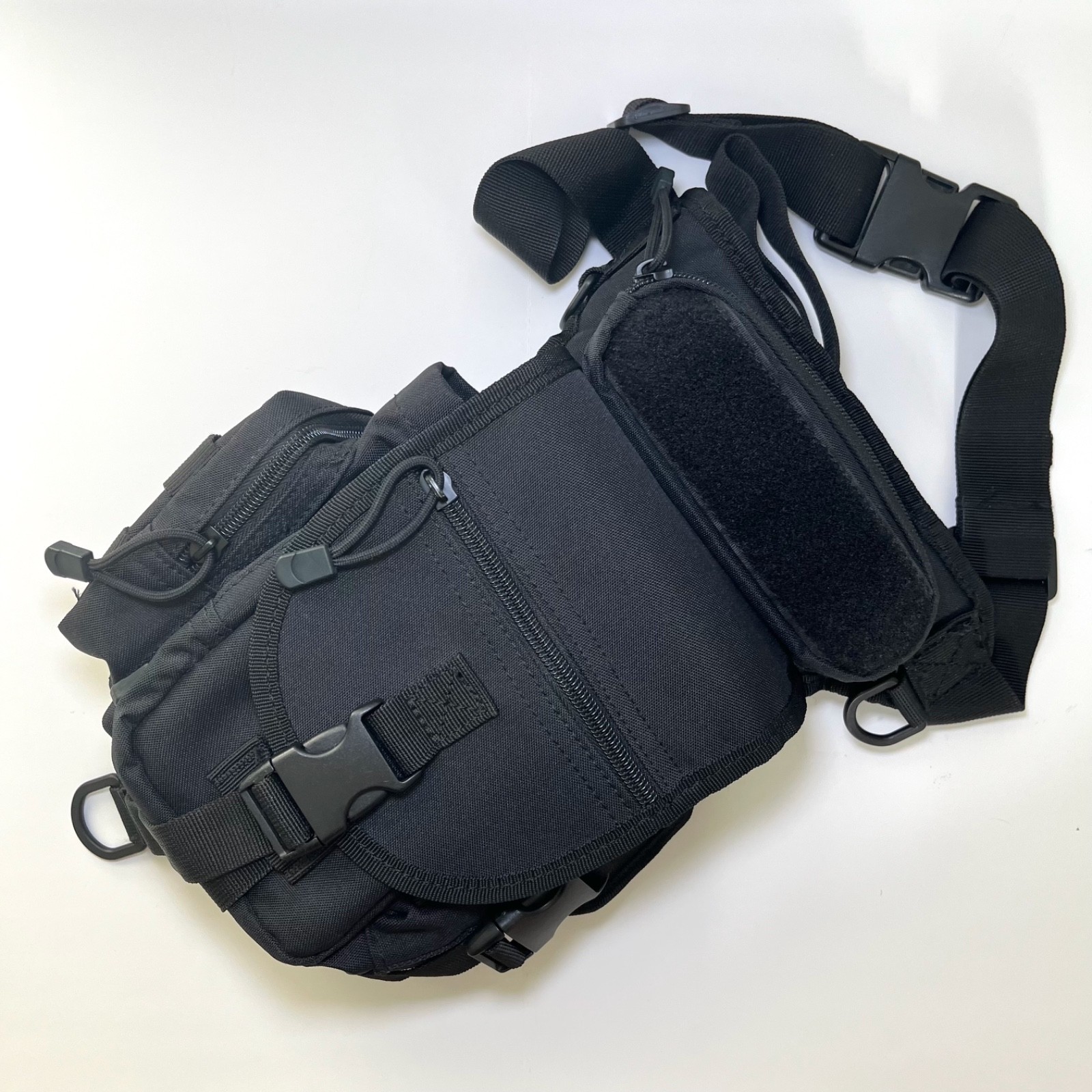 Tactical Drop Thigh/Waist Pouch in Black for Hiking, EMT, & Outdoors