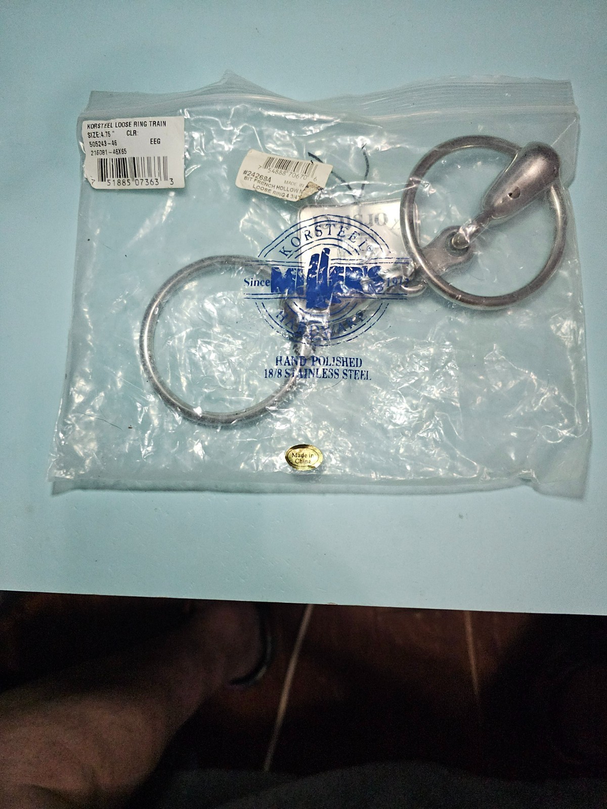 Korsteel Milles Loose Ring Stainless Steel French Link Bit 4.75in