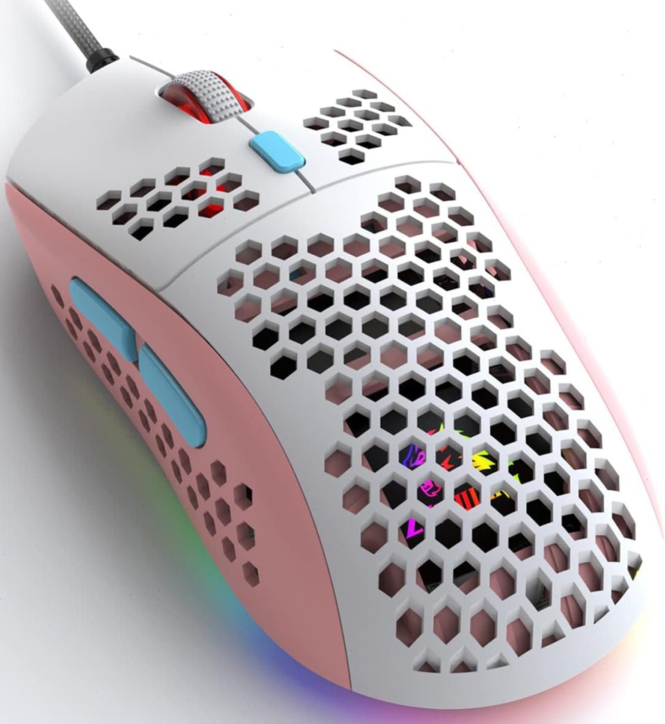 PINK UK RGB Backlit USB Wired Optical Gaming Mouse for PC Computer 6400 DPI
