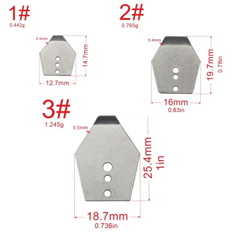 20 Pcs Stainless Swim Jig Blade Chatter Style Bait Blades Fishing Lure Parts