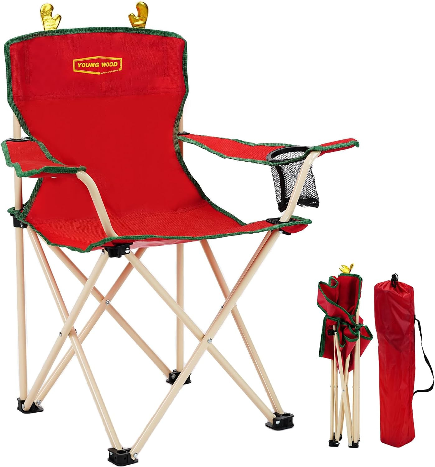Portable Camping Chair Beach Chair Outdoor Foldable Chair, Included Mesh Cup Hol