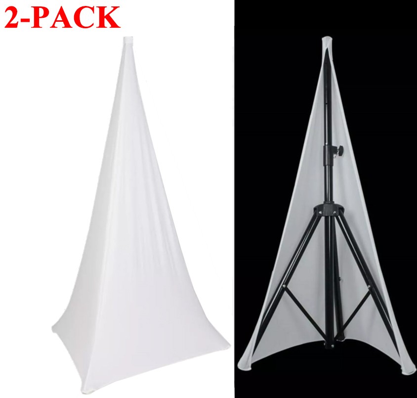 Double Sided Tripod Skirt Speaker Stand Scrim Black Stretch Fabric DJ LightStand