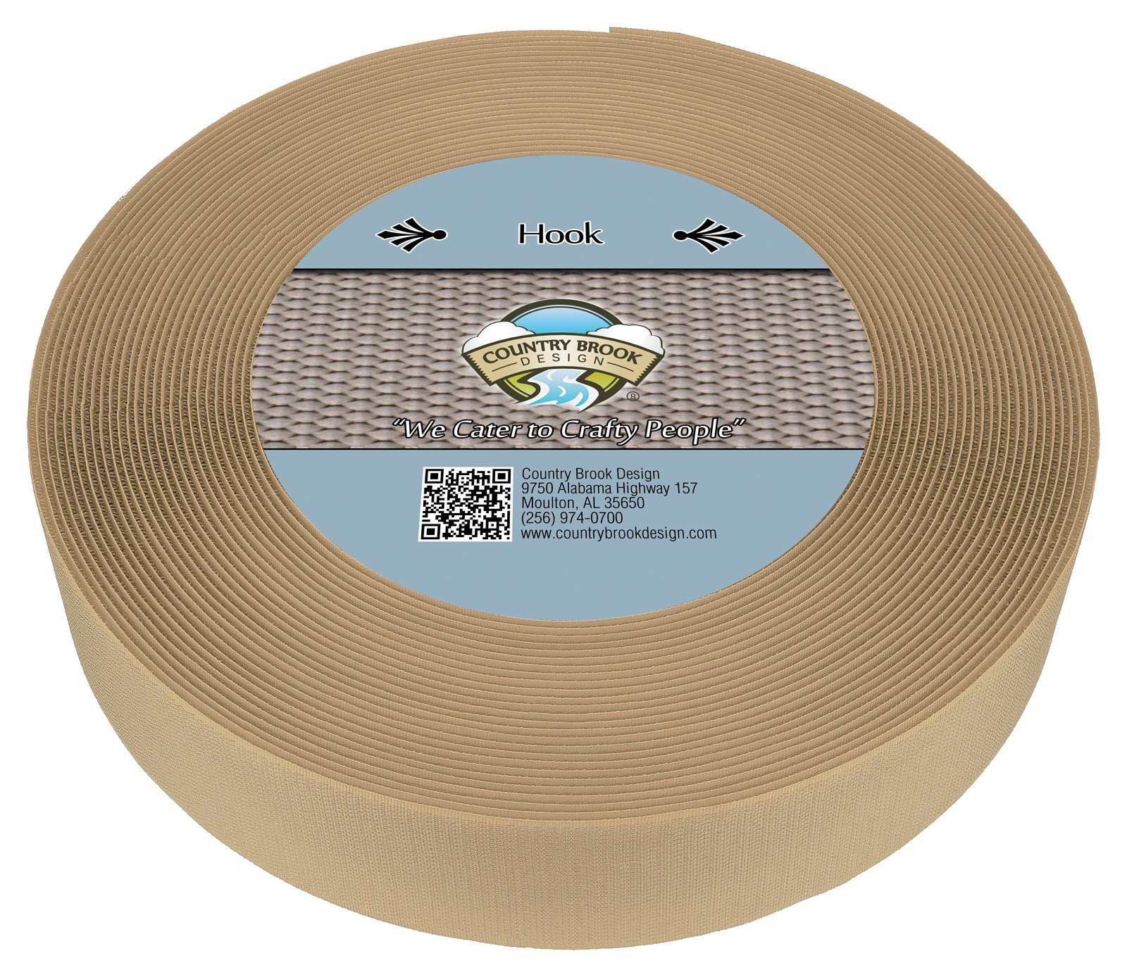 Country Brook Design | Beige Sew on Hook Only (1 1/2 inch, 10 yards)