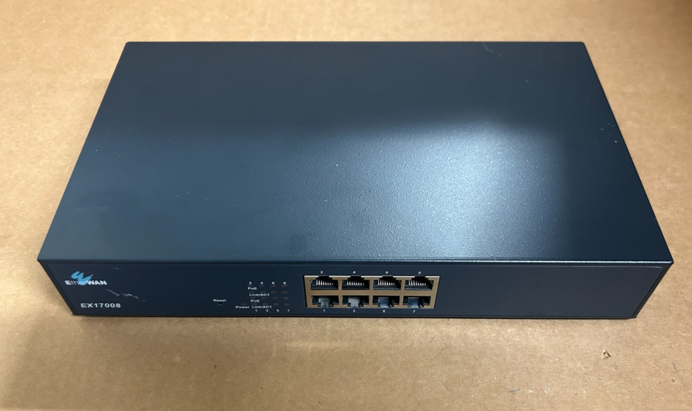 Etherwan EX17008 8 port 10/100TX Ethernet Switch Web-Smart PoE
