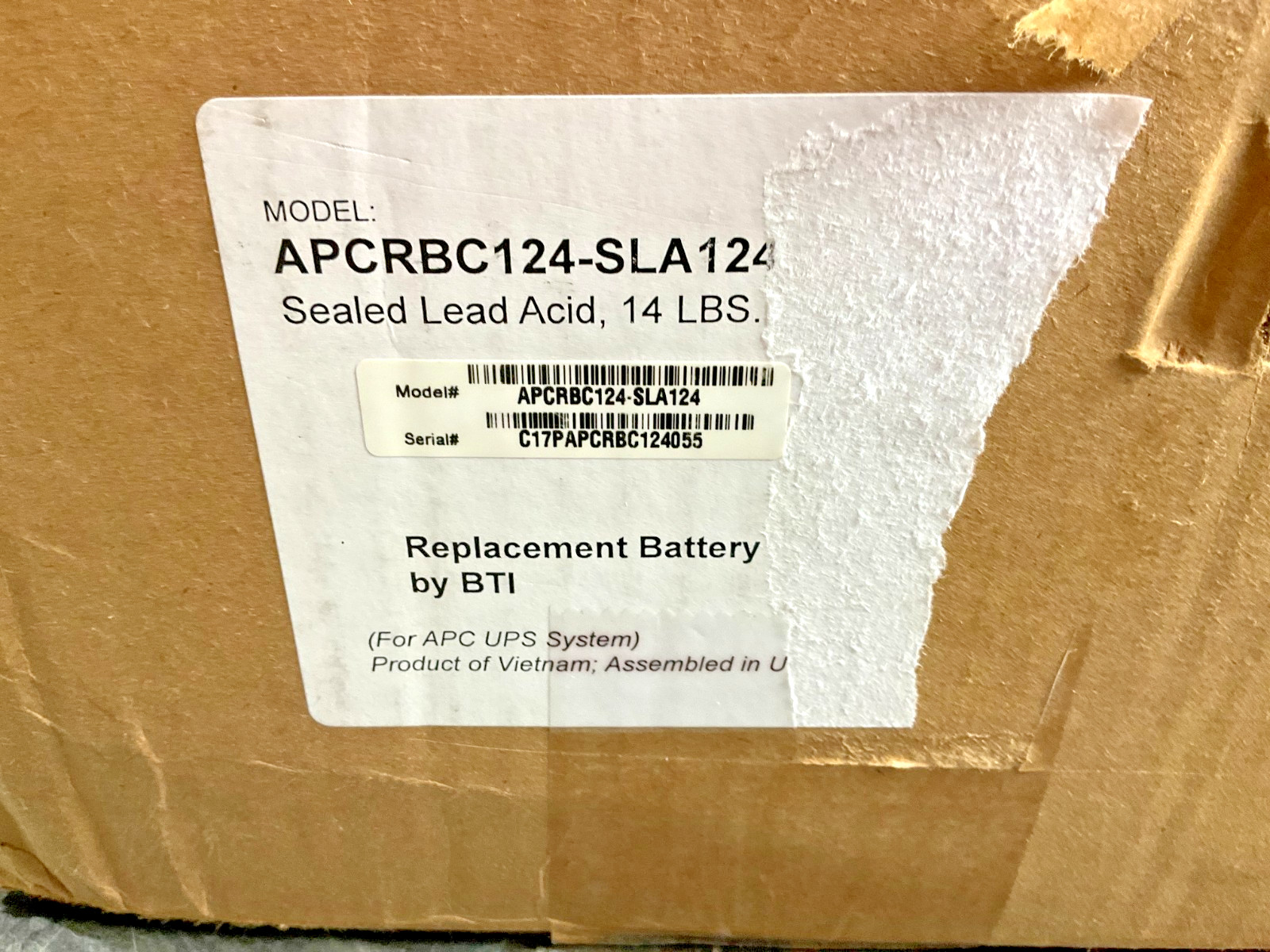 BTI APC BackUPS Replacement Battery Cartridge Pro 1300 APCRBC124-SLA124