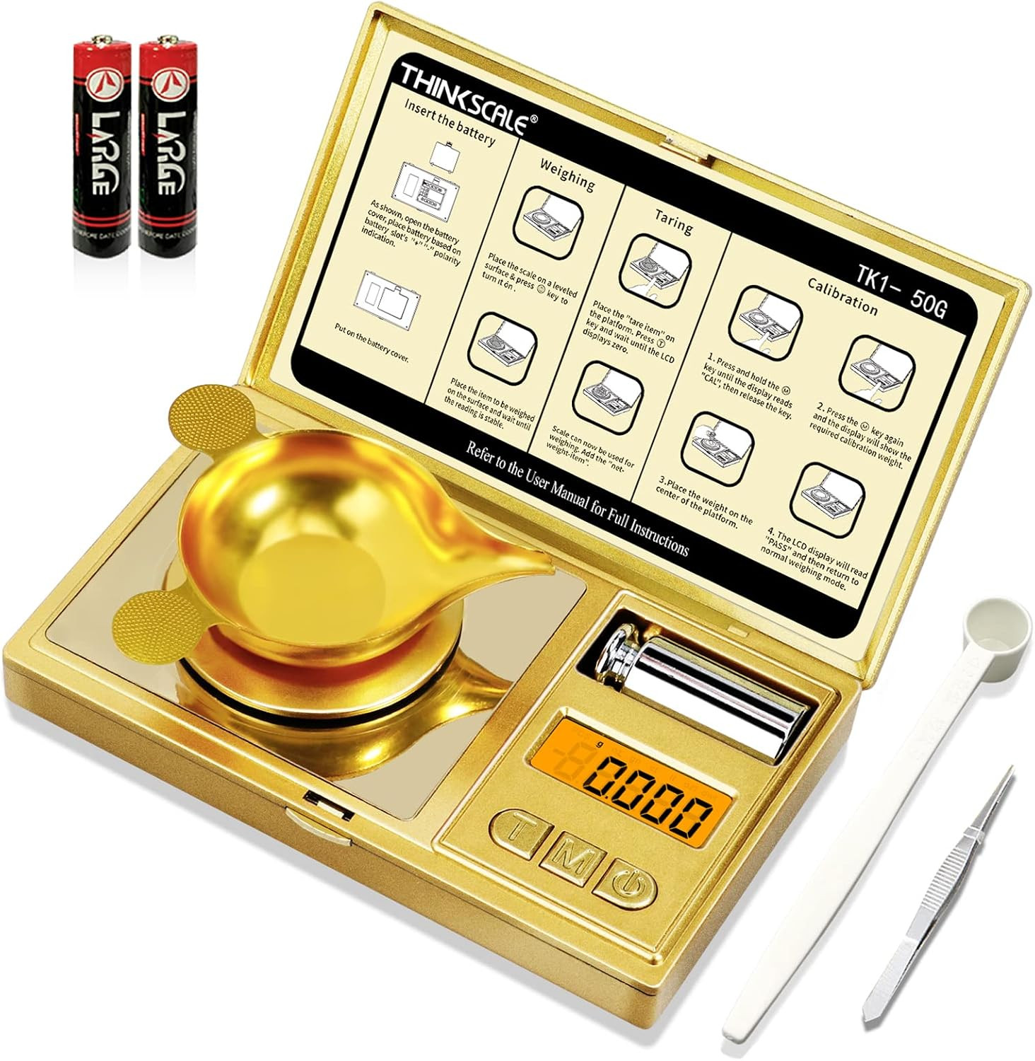Milligram Scale 50G X 0.001G, Powder Scale for Reloading Gold | Mg Scale for Pow