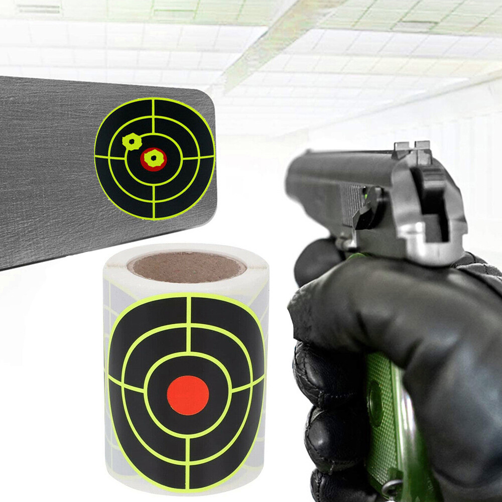 250pcs 3" Shooting Splatter Target Stickers Roll Fluorescent Self Adhesive Paper